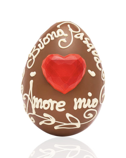 UOVO BUONA PASQUA AMORE MIO CUORE ROSSO 600GR