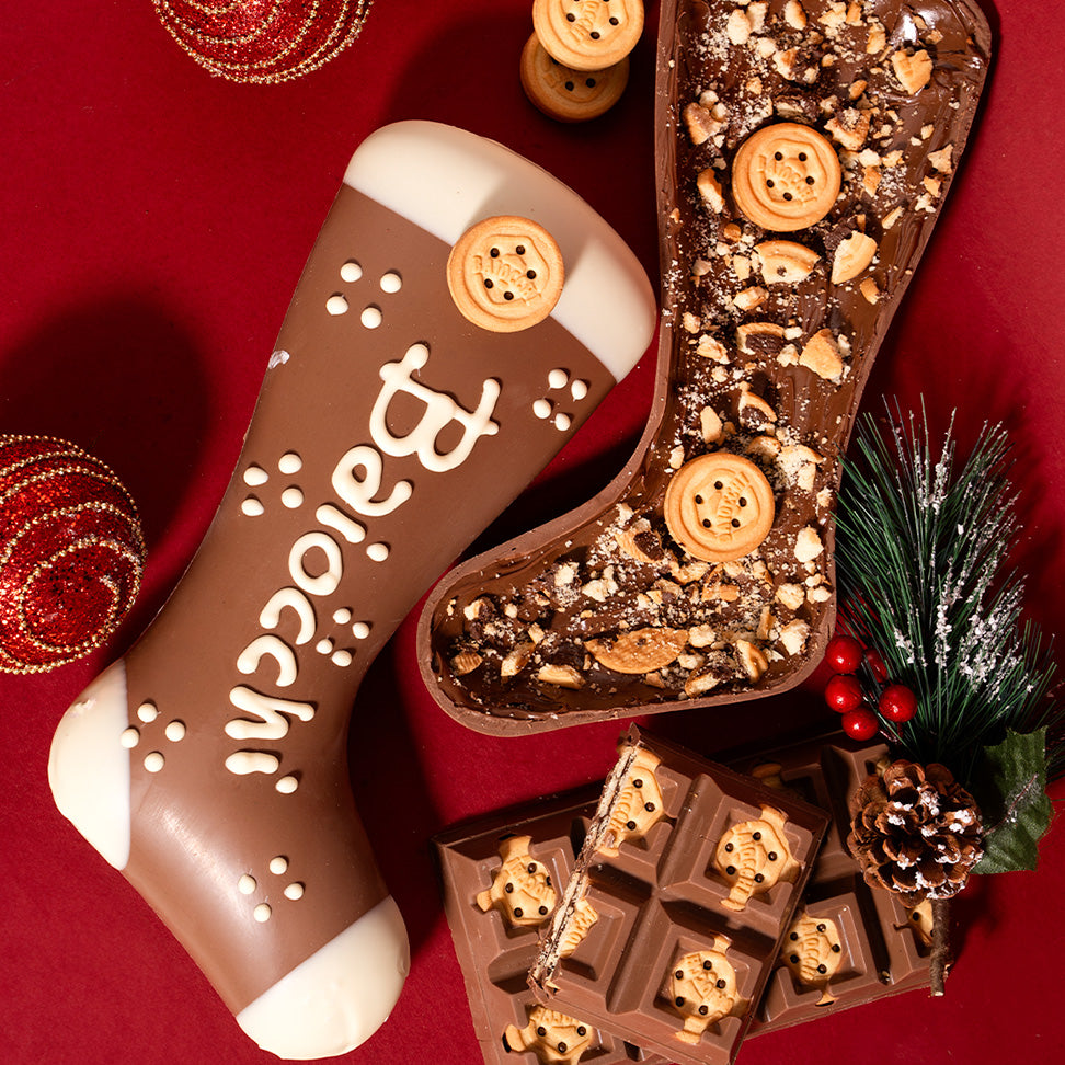 CALZA DI CIOCCOLATO CON BAIOCCHI ALLA NOCCIOLA GR.700