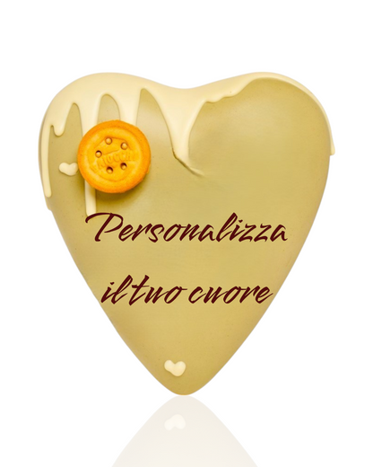 CUORE CIOCCOLATO AL PISTACCHIO CON BAIOCCHI PERSONALIZZABILE 600 GR.