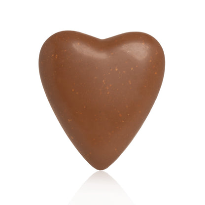 CUORE AL CIOCCOLATO LISCIO CON GRANELLA DI NOCCIOLE PERSONALIZZABILE  600 GR.