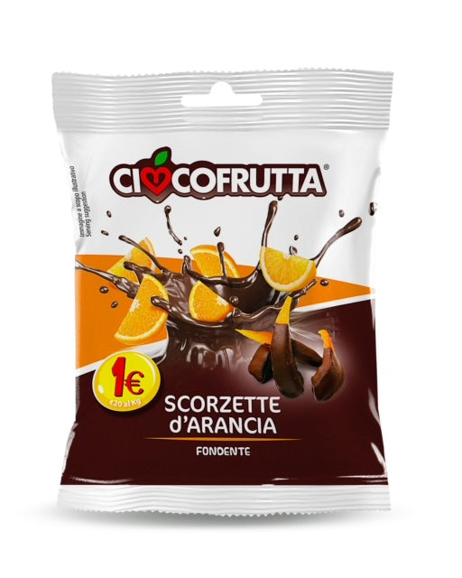 10 pz. Scorzette di arancia ricoperte di cioccolato fondente Ciocofrutta