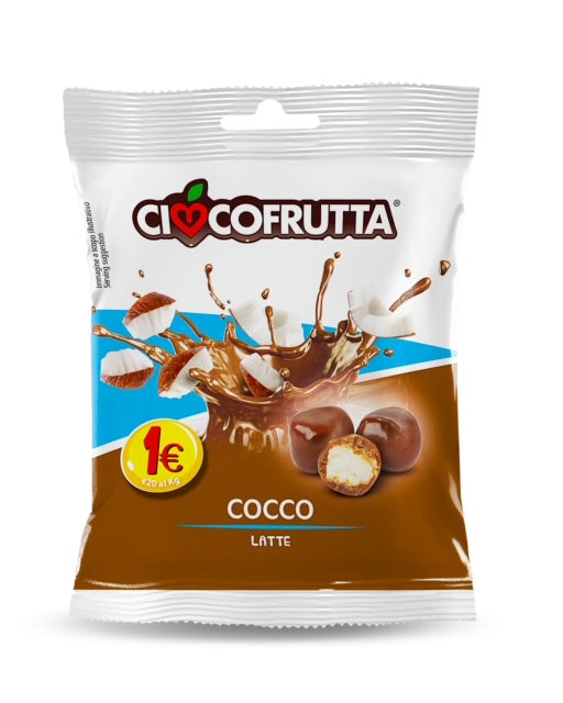 10 pz. Cocco disidratato ricoperto di cioccolato al latte Ciocofrutta