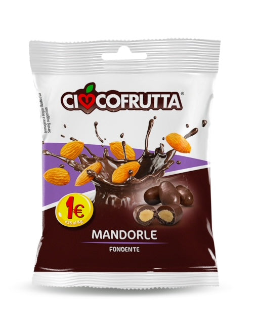 10 pz. Mandorle sgusciate coperte di cioccolato fondente Ciocofrutta