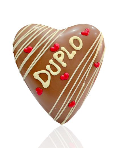 CUORE CIOCCOLATO CON DUPLO PERSONALIZZABILE  600 GR.