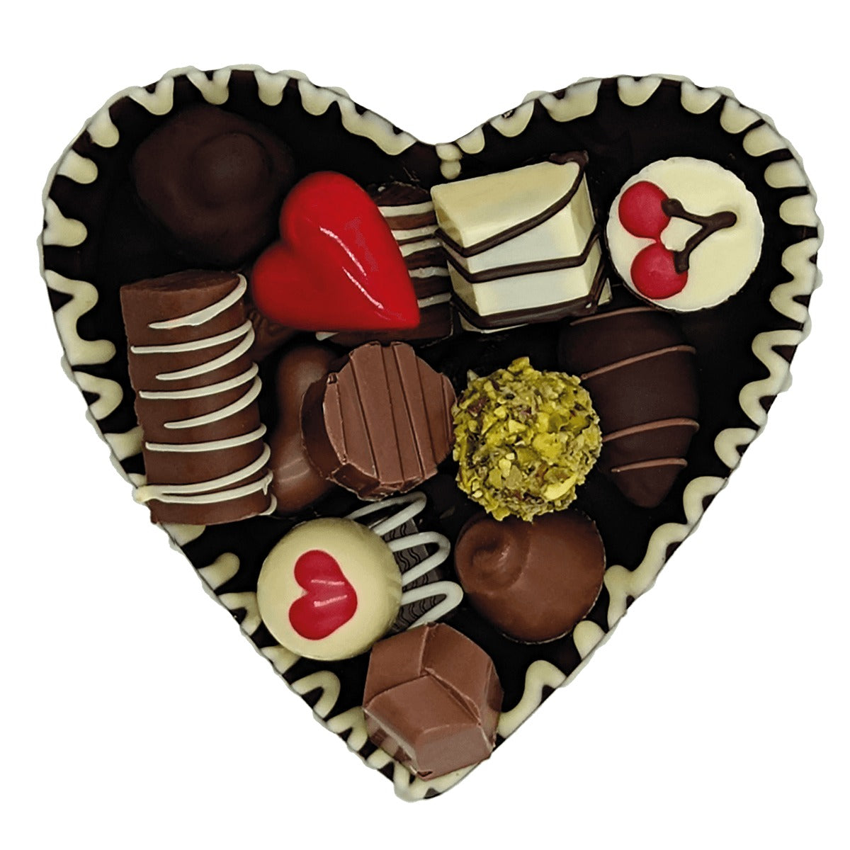 Vassoio cuore praline assortite